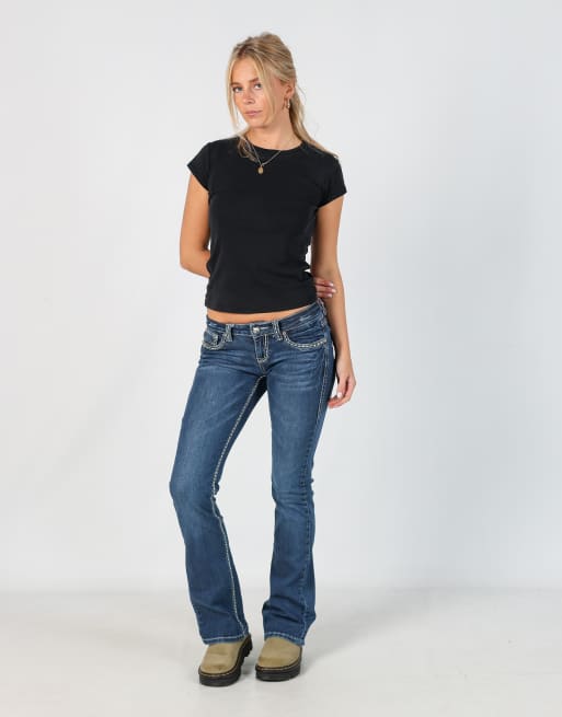 Vintage Diamonte Detail 29x34 denim jeans in blue