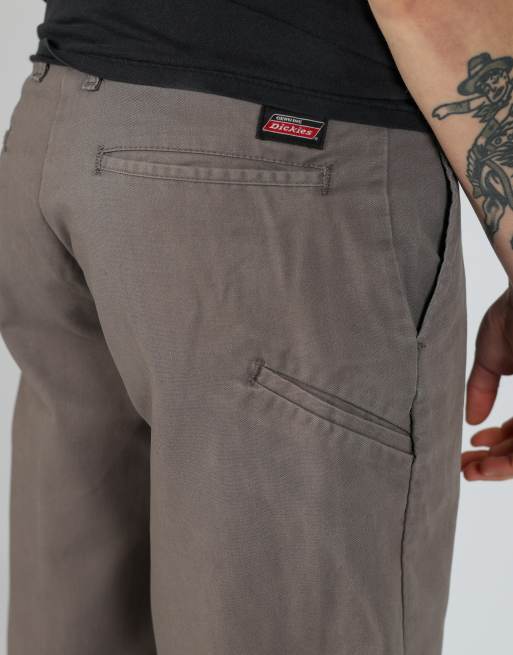 Vintage Dickies 30x22 canvas carpenter baggy shorts in grey, 4 of 4