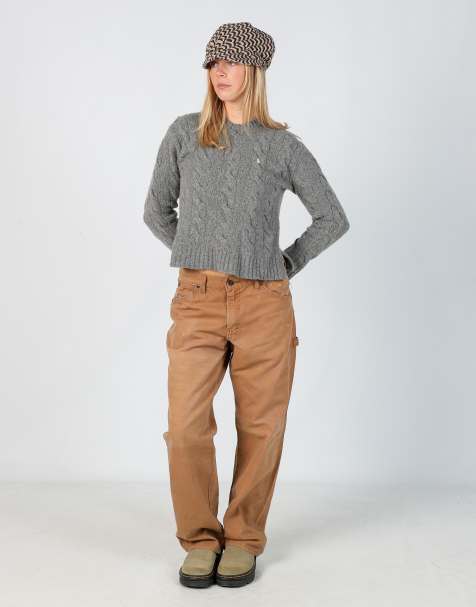 Vintage Dickies 30x28 canvas carpenter jeans in tan - view 1