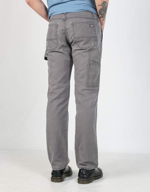 Vintage Dickies 30x32 canvas carpenter jeans in charcoal grey