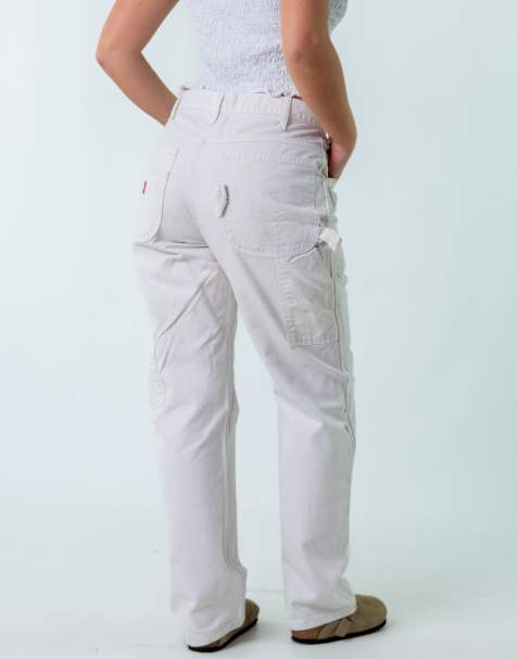 Vintage Dickies 30x32 Denim Carpenter Jeans Cream - view 1
