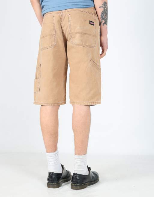 Vintage Dickies 32x23 canvas carpenter baggy shorts in tan | ASOS