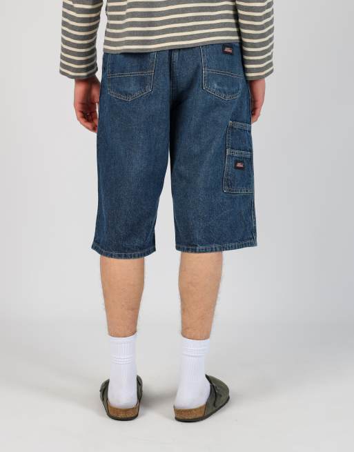 Vintage Dickies 32x24 denim carpenter baggy jorts shorts in blue, 1 of 4