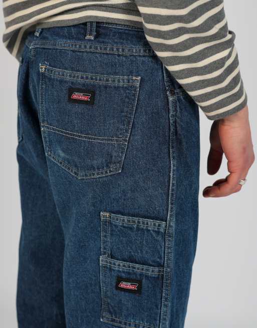 Vintage Dickies 32x24 denim carpenter baggy jorts shorts in blue, 4 of 4