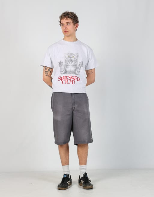 Vintage Dickies 32x25 denim shorts in grey