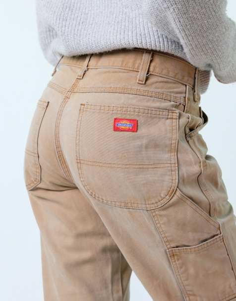 Vintage Dickies 32x30 Canvas Carpenter Baggy Jeans Tan - view 1