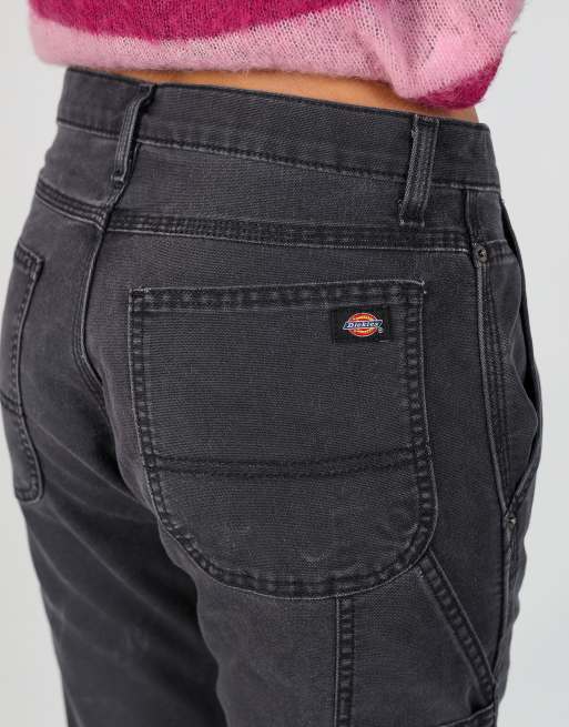 Vintage Dickies 32x30 canvas carpenter jeans in charcoal grey, 4 of 4