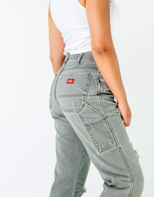 Vintage Dickies 32x30 Denim Carpenter Jeans Khaki Green
