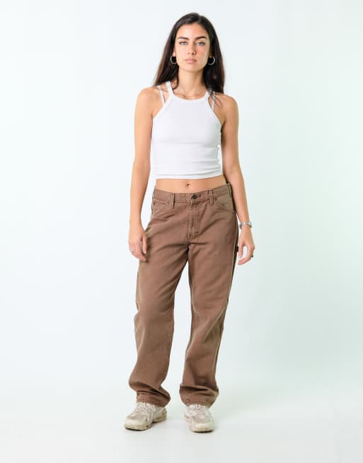 Vintage Dickies 32x32 Canvas Carpenter Jeans Brown