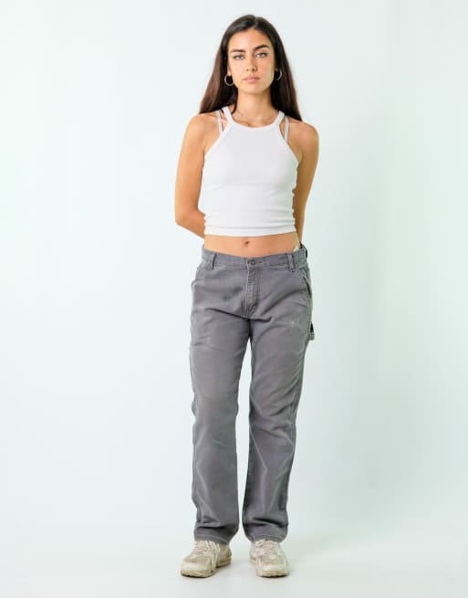Vintage Dickies 32x32 Canvas Carpenter Jeans Grey