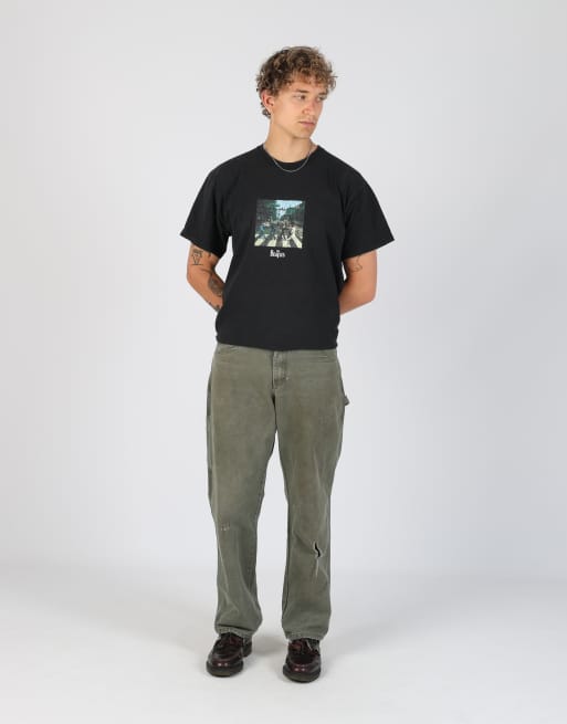 Vintage Dickies 32x32 canvas carpenter jeans in khaki green