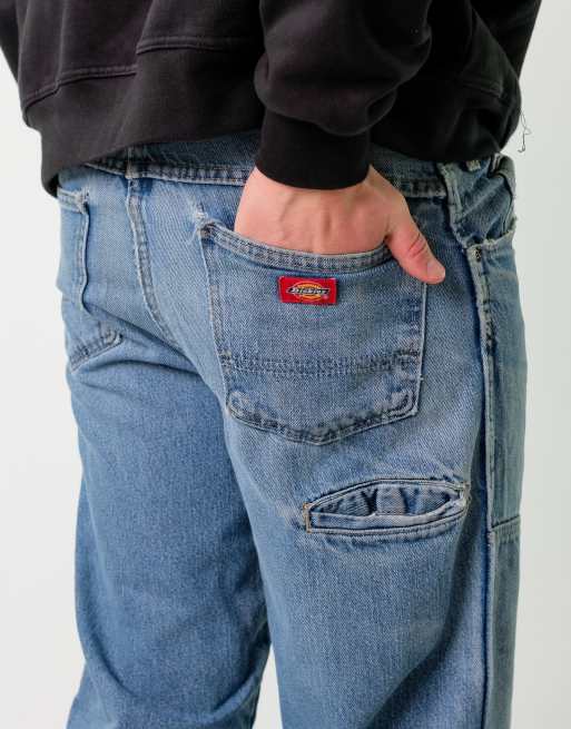 Vintage Dickies 32x34 Denim Carpenter Baggy Jeans Blue
