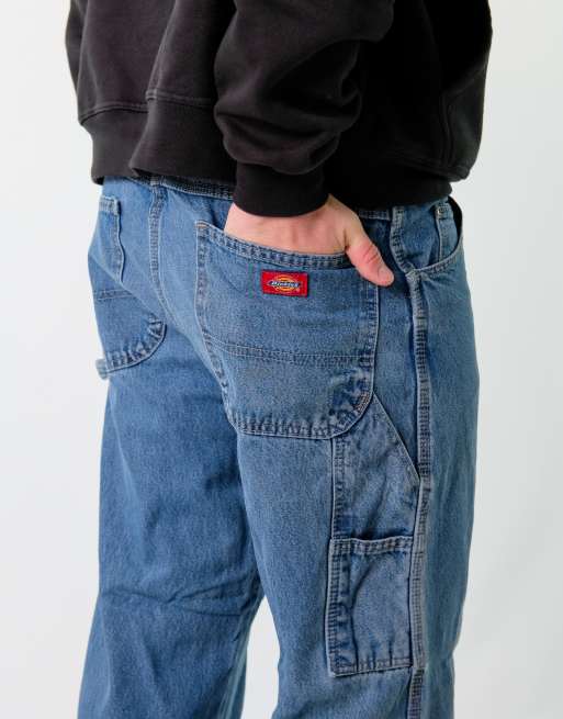 Vintage Dickies 33x30 Denim Carpenter Baggy Jeans Blue
