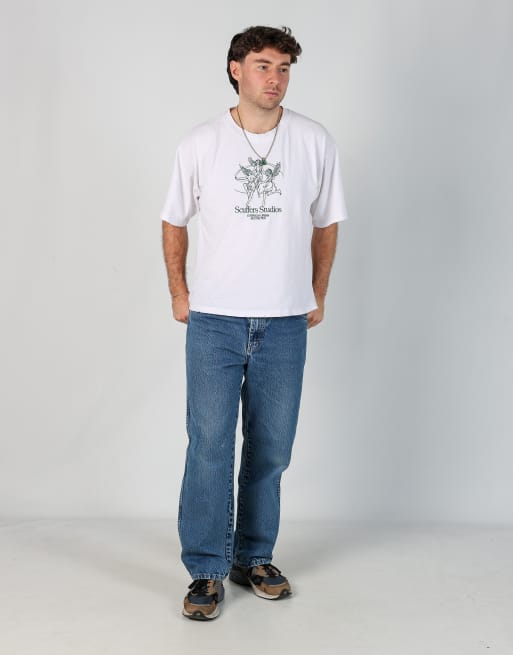 Vintage Dickies 33x30 denim carpenter jeans in light blue