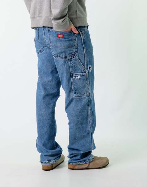 Vintage Dickies 33x34 Denim Carpenter Baggy Jeans Blue - view 1