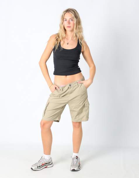 Vintage Dickies 34x19 canvas cargo shorts in tan - view 1