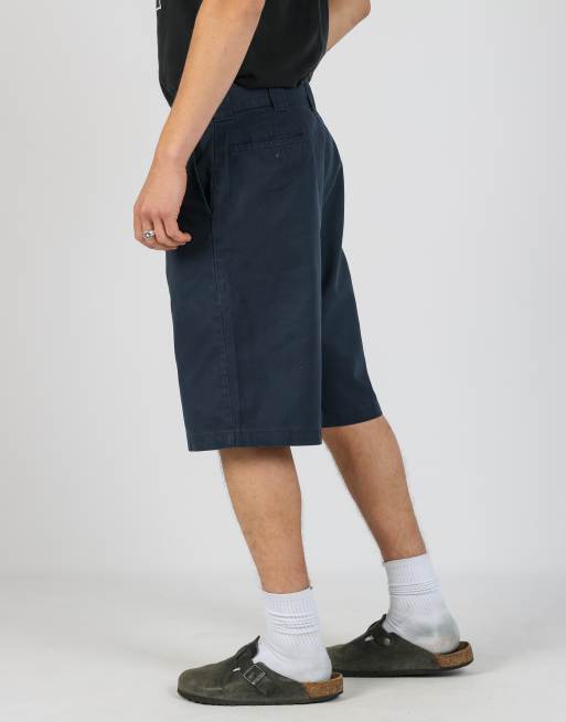 Vintage Dickies 34x20 canvas carpenter baggy shorts in navy blue, 2 of 4