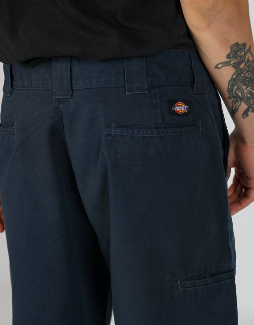 Vintage Dickies 34x20 canvas carpenter baggy shorts in navy blue, 4 of 4