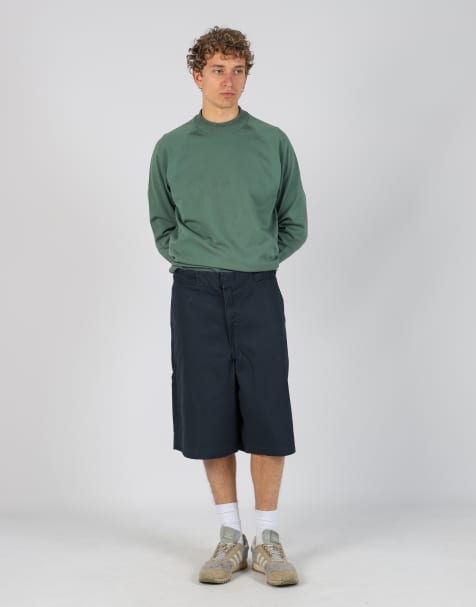 Vintage Dickies 34x21 canvas cargo shorts in navy blue - view 1