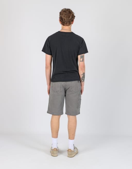 Vintage Dickies 34x21 canvas carpenter baggy shorts in grey, 3 of 4