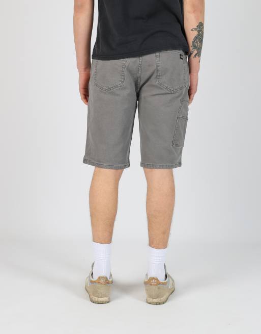 Vintage Dickies 34x21 canvas carpenter baggy shorts in grey, 4 of 4