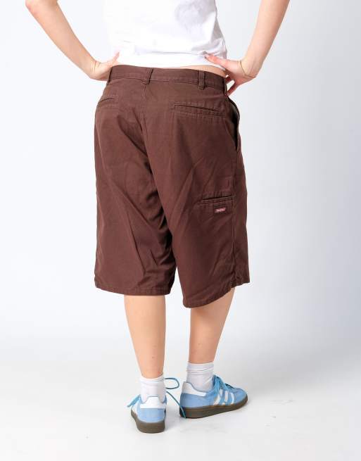Vintage Dickies 34x22 Canvas Carpenter Baggy Shorts Brown