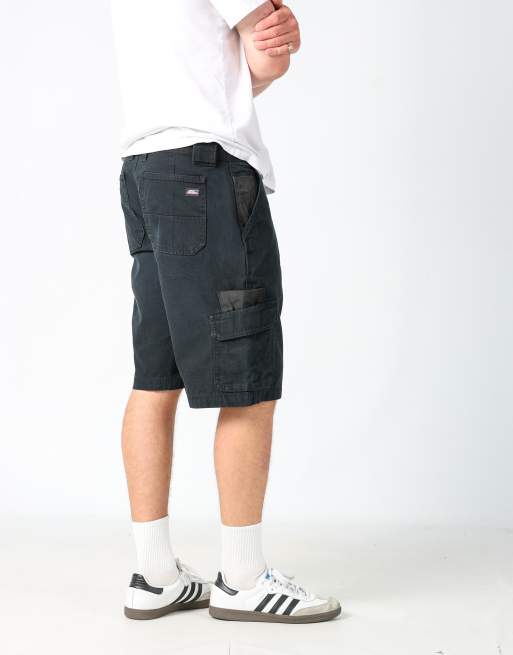 Vintage Dickies 34x22 canvas carpenter baggy shorts in black