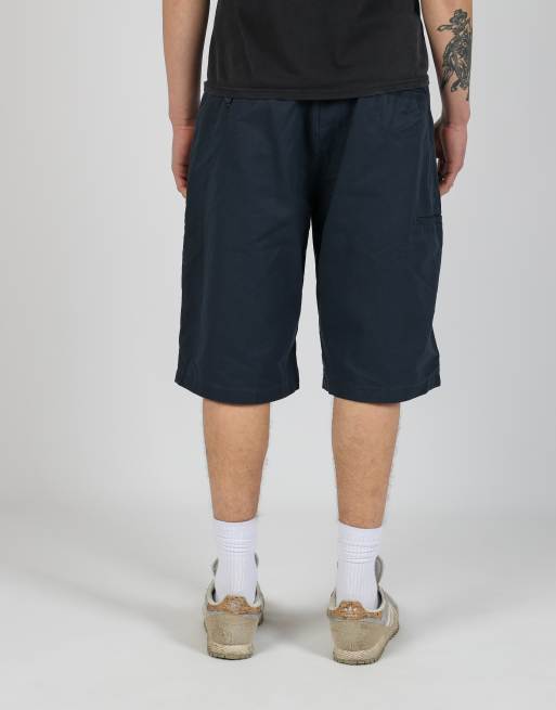 Vintage Dickies 34x24 canvas carpenter baggy shorts in navy blue, 2 of 4