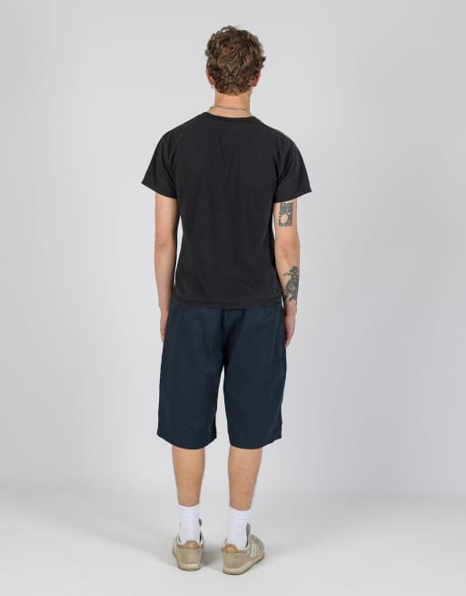 Vintage Dickies 34x24 canvas carpenter baggy shorts in navy blue, 3 of 4