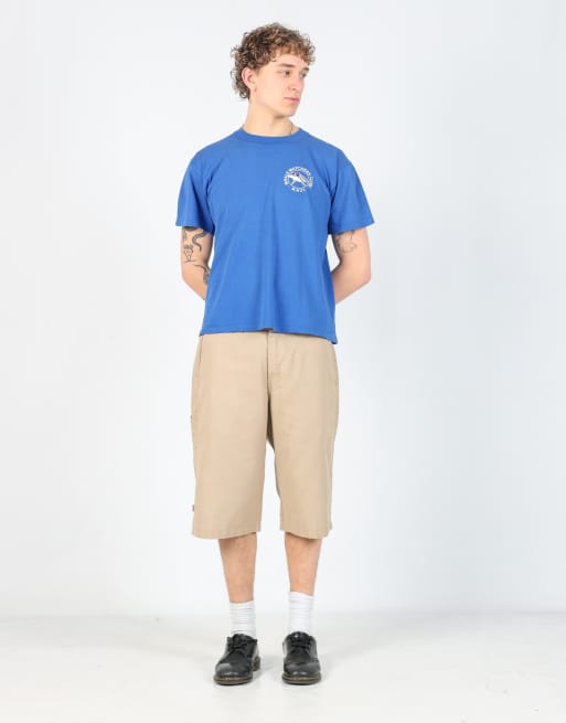 Vintage Dickies 34x26 canvas cargo shorts in tan