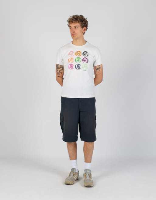 Vintage Dickies 34x27 canvas cargo shorts in navy blue