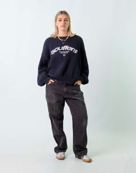 Vintage Dickies 34x30 Canvas Carpenter Baggy Jeans Black - view 1