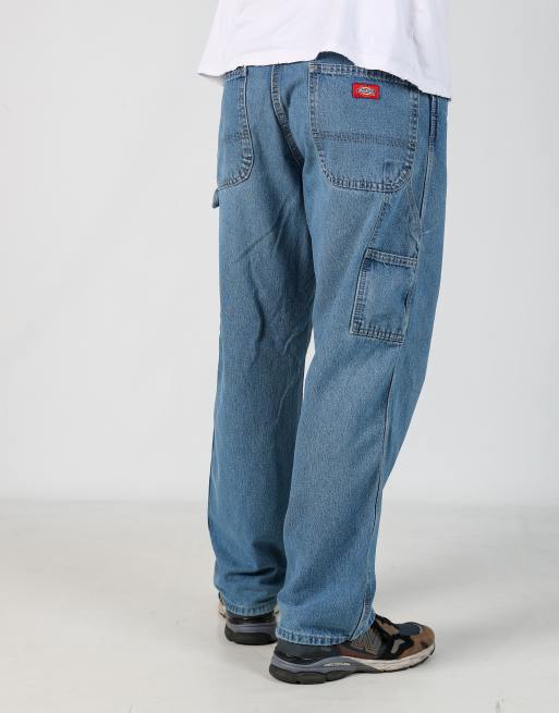 Vintage Dickies 34x30 denim carpenter jeans in light blue
