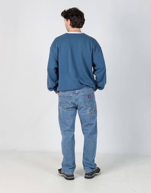 Vintage Dickies 34x30 denim jeans in light blue, 3 of 4