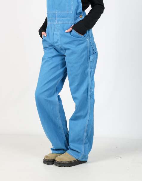Vintage Dickies 34x31 canvas dungarees in blue - view 1