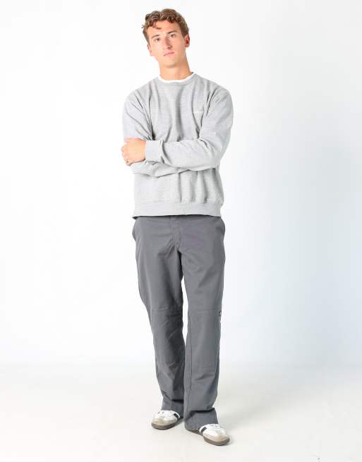 Vintage Dickies 34x32 woven straight pants in charcoal grey