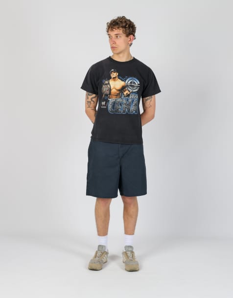 Vintage Dickies 36x20 canvas cargo shorts in navy blue - view 1