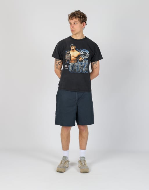 Vintage Dickies 36x20 canvas cargo shorts in navy blue