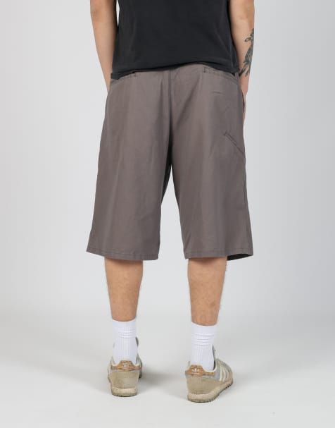 Vintage Dickies 36x23 canvas carpenter baggy shorts in charcoal grey - view 1