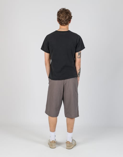 Vintage Dickies 36x23 canvas carpenter baggy shorts in charcoal grey, 3 of 4