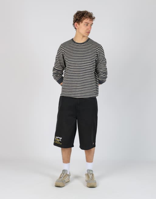 Vintage Dickies 36x24 canvas carpenter baggy shorts in black, 2 of 4