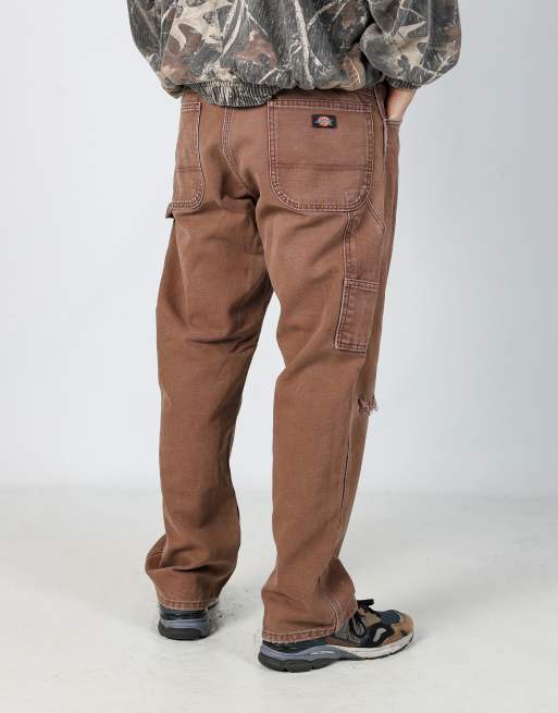 Vintage Dickies 36x30 canvas carpenter jeans in brown
