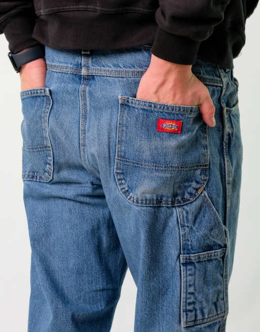Vintage Dickies 36x30 Denim Carpenter Baggy Jeans Blue