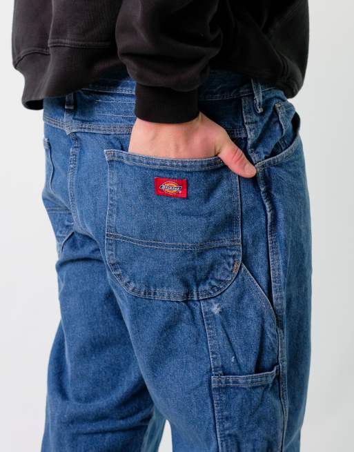 Vintage Dickies 36x30 Denim Carpenter Baggy Jeans Blue