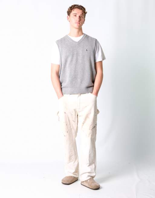 Vintage Dickies 36x30 Denim Carpenter Baggy Jeans Cream