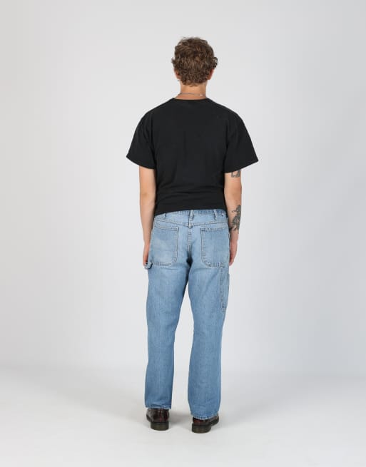 Vintage Dickies 36x30 denim carpenter jeans in light blue, 3 of 4