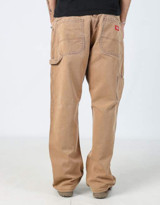 Vintage Dickies 36x30 denim carpenter jeans in tan