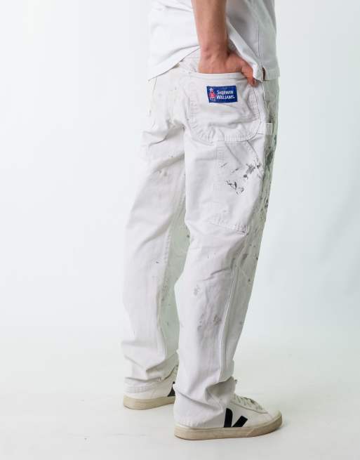Vintage Dickies 36x32 Canvas Carpenter Jeans White