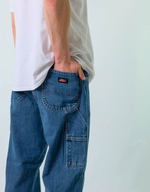 Vintage Dickies 36x32 Denim Carpenter Baggy Jeans Blue