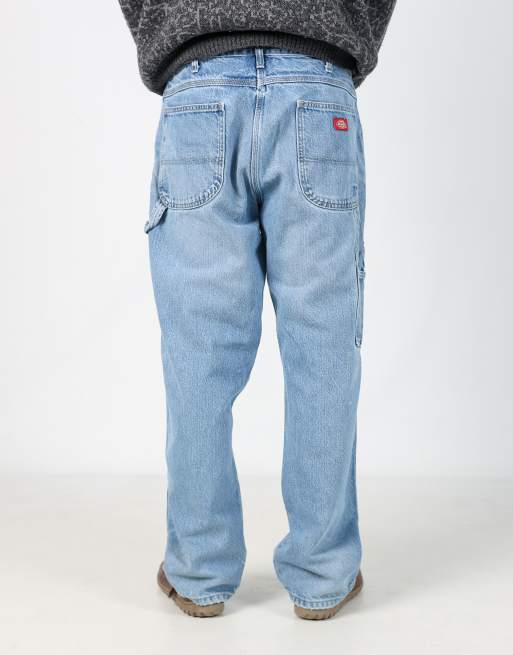 Vintage Dickies 36x32 denim carpenter jeans in light blue